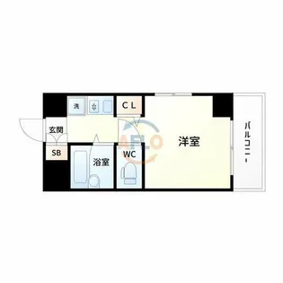 シャネル新大阪【6階】の間取り