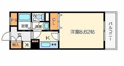 メゾン・ド・ヴィレ大阪城公園前【19階】の間取り