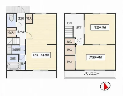 レジデンス赤穂御崎B棟【5号室】の間取り