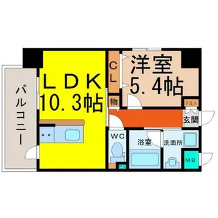 ル・コンセルト本陣【5階】の間取り