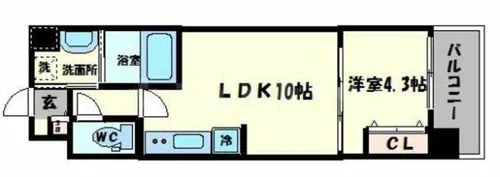 ルーエ桜川【5階】の間取り