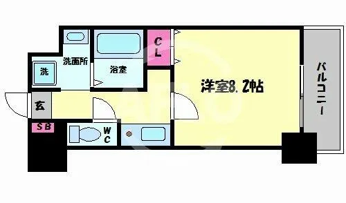 SWISS難波西【9階】の間取り