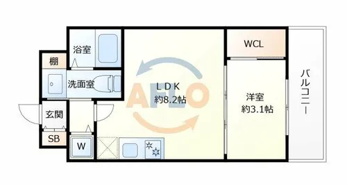ARISTO扇町【7階】の間取り