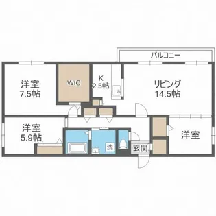 WATERLIFE-CITY.STELLA【502号室】の間取り