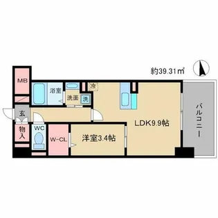 LASANTE梅田北【4階】の間取り