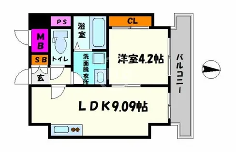 モデラート上町台【6階】の間取り