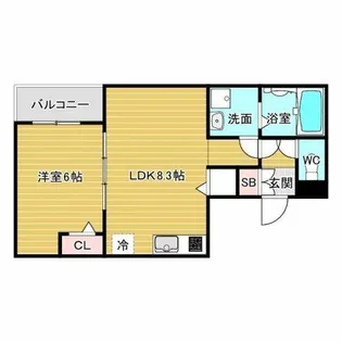 1LDKの間取り画像