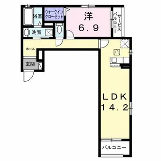 サニーレジデンス鷺洲A【1階】の間取り