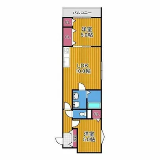 クリエオーレ菊水町【1階】の間取り
