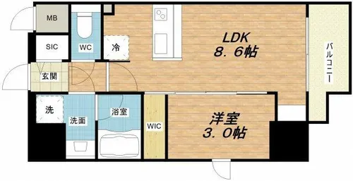 レオンコンフォート難波クレア【12階】の間取り