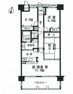 本山アーバンライフ【5階】の間取り