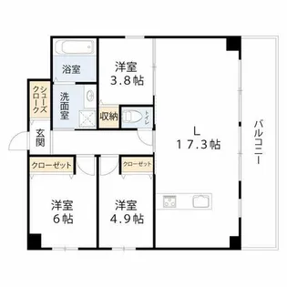 ParkHills安堂寺町【4階】の間取り