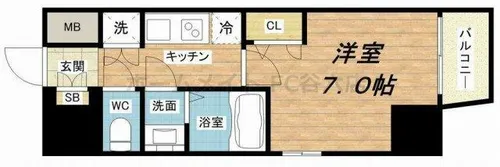 ファーストステージ江戸堀パークサイド【8階】の間取り