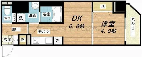 ファーストフィオーレ東梅田【7階】の間取り