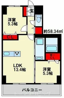 福岡県北九州市小倉北区白銀1丁目【マンション】の間取り