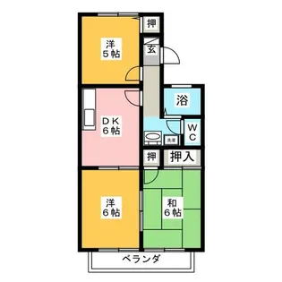 セジュール山之手【2階】の間取り