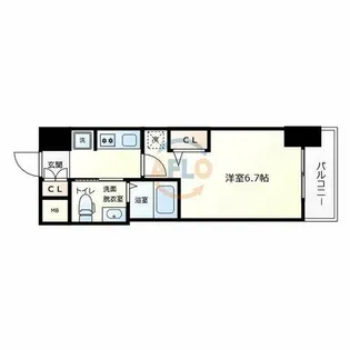 エステムコート阿波座プレミアム【706号室】の間取り