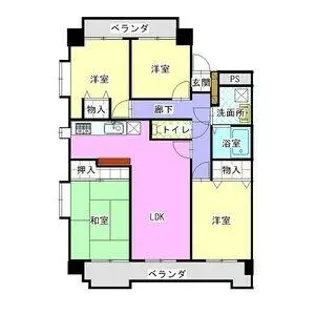 スカイヒルズ植田【1階】の間取り