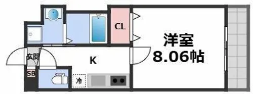 ウエストコクーン阿倍野【4階】の間取り