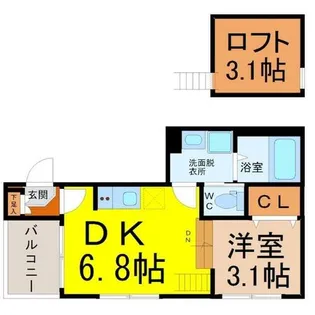 ハーモニーテラス大宝Ⅰ【102号室】の間取り