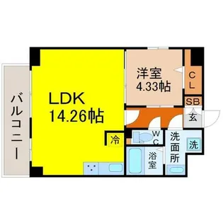 ウルフィエスタ徳川【9階】の間取り