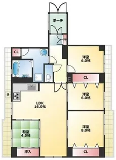 ラパンジール島之内【10階】の間取り