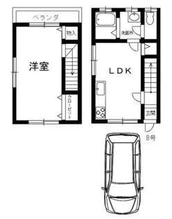 四郷町メゾネット【1階】の間取り