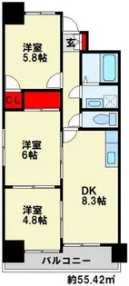 ベルヒルズ則松【5階】の間取り