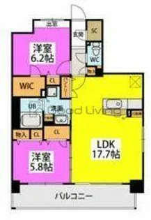 ビオネ美野島【2階】の間取り
