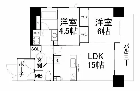 クレアホームズフラン本町橋【14階】の間取り