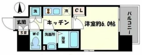エスリード心斎橋EAST【12階】の間取り