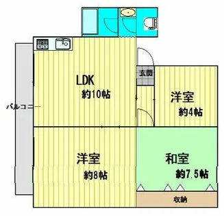 城東マンション【1階】の間取り