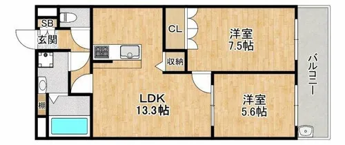 URBAN HILLS SAITO Ⅱ【1階】の間取り