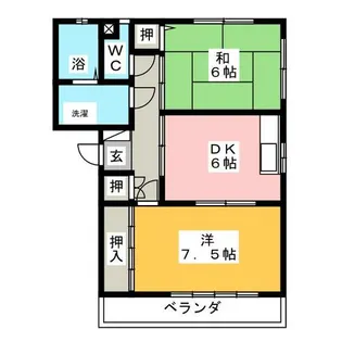 シャンブルクレール西春【2階】の間取り