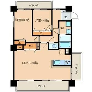 グラート岡崎【702号室】の間取り