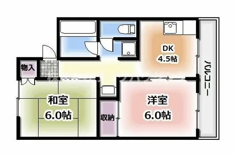 大阪府寝屋川市平池町【アパート】の間取り
