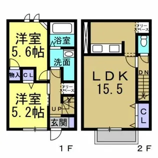 DUP TOWN D【102号室】の間取り
