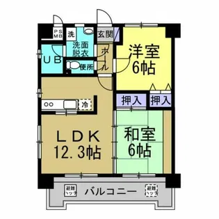 ロイヤルパレスホウゲツ【7C号室】の間取り