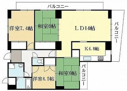 インペリアルパレスリバーサイド【404号室】の間取り