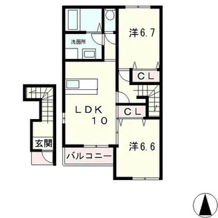 SUN BRIDGE KARASAKI【2階】の間取り