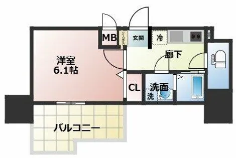 Dimus新大阪【7階】の間取り
