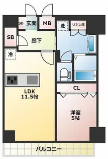 Dimus新大阪【10階】の間取り