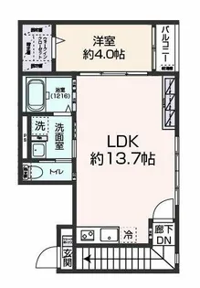Lila城野【1階】の間取り
