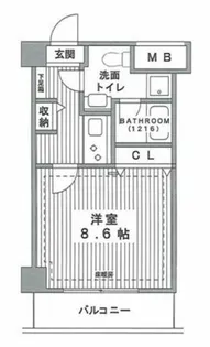 モンサンミッシェル北浜【8階】の間取り