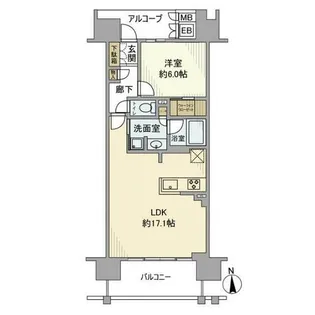 シエリア大阪天神橋【3階】の間取り