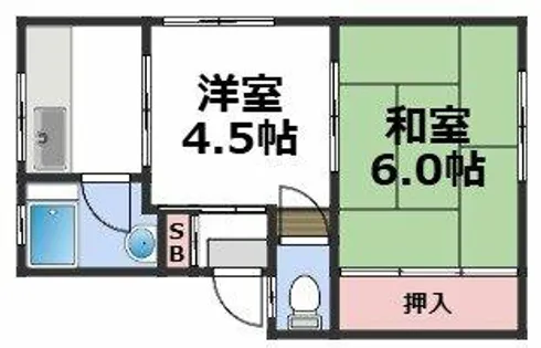 グリーンハイツ【2階】の間取り