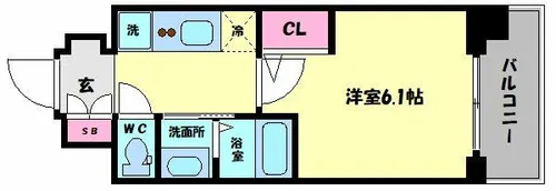 エステムコート難波WEST-SIDEⅥグラッド【8階】の間取り