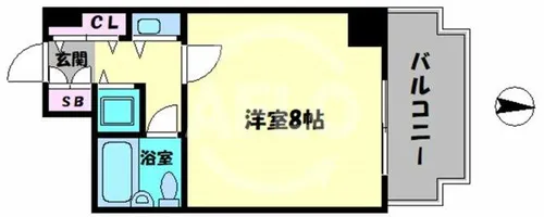 ハイツオークラ靭公園【6階】の間取り