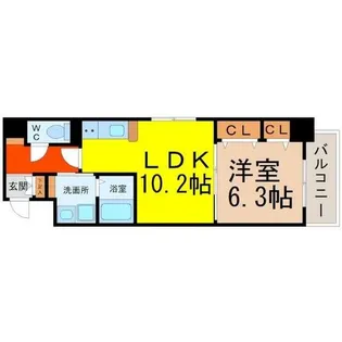 ラトレ白鳥【6階】の間取り