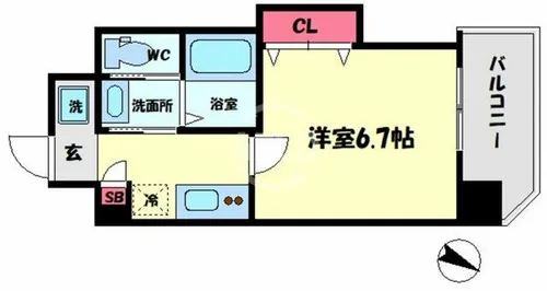 Luxeドーム前Ⅰ【9階】の間取り
